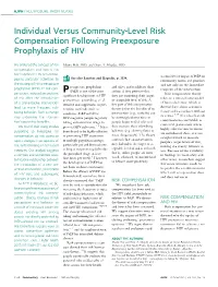 Individual Versus Community-Level Risk Compensation Following Preexposure Prophylaxis of HIV