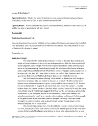 Lesson 3: Revelation 7 Opening Question