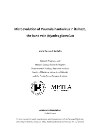 Microevolution of Puumala Hantavirus in Its Host, the Bank Vole (Myodes Glareolus)