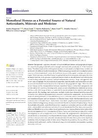 Monofloral Honeys As a Potential Source of Natural Antioxidants