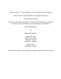 A Grounded Theory of How Mixed Orientation Married