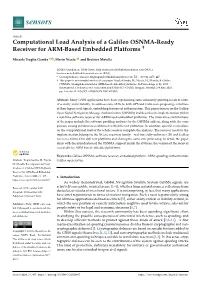 Computational Load Analysis of a Galileo OSNMA-Ready Receiver for ARM-Based Embedded Platforms †