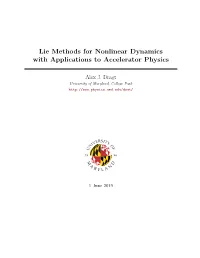 Lie Methods for Nonlinear Dynamics with Applications to Accelerator Physics
