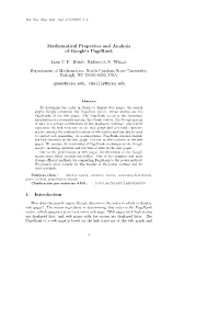 Mathematical Properties and Analysis of Google's Pagerank