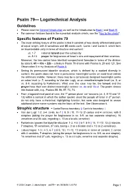 Psalm 79— Logotechnical Analysis Guidelines • Please Read the General Introduction As Well As the Introduction to Book I and Book III