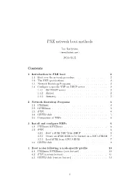 PXE Network Boot Methods