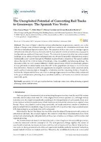 The Unexploited Potential of Converting Rail Tracks to Greenways: the Spanish Vías Verdes