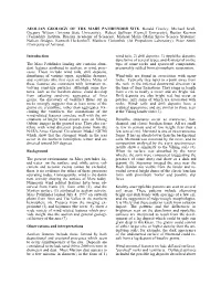 AEOLIAN GEOLOGY of the MARS PATHFINDER SITE. Ronald