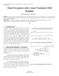 Data Encryption with Linear Feedback Shift Register