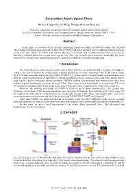 Excited State Atomic Optical Filters Abstract 1. Introduction 2. ES-FADOF