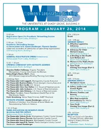 PROGRAM – January 26, 2014