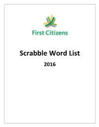 Scrabble Word List 2016