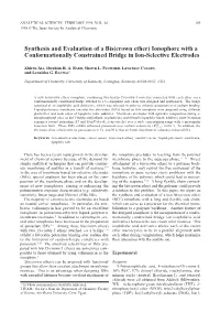 Synthesis and Evaluation of a Bis(Crown Ether) Ionophore with a Conformationally Constrained Bridge in Ion-Selective Electrodes
