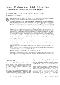 An Early Cambrian Fauna of Skeletal Fossils from the Emyaksin Formation, Northern Siberia