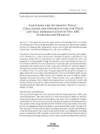 Authentic Voice’: Challenges and Opportunities for Voice and Self-Representation in Two ABC Storytelling Projects