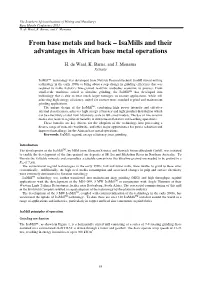 From Base Metals and Back – Isamills and Their Advantages in African Base Metal Operations