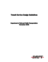 Transit Service Design Guidelines