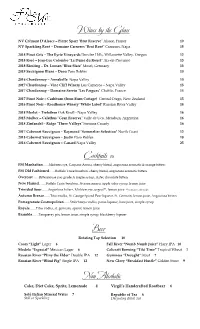 Wines by the Glass Cocktails 15 Beer Non Alcoholic