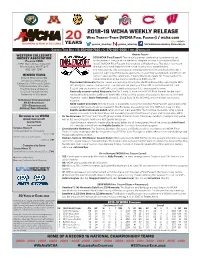 2018-19 Wcha Weekly Release