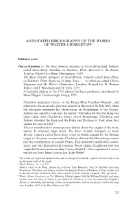 Annotated Bibliography of the Works of Walter Charleton1