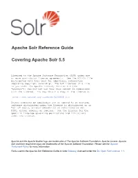 Apache Solr Reference Guide Covering Apache Solr