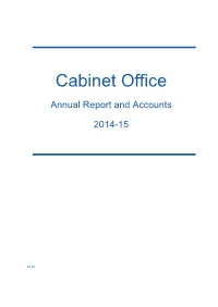 Cabinet Office Annual Report and Accounts 2014-15