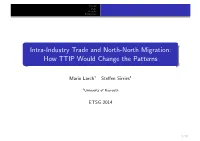 Intra-Industry Trade and North-North Migration: How TTIP Would Change the Patterns