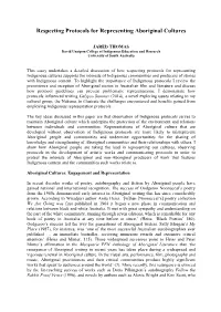 Respecting Protocols for Representing Aboriginal Cultures