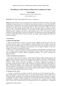 The Influence of SPA Model on Muji and Its Consumers in China