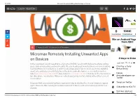 Micromax Remotely Installing Unwanted Apps on Devices