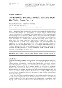 Online Media Business Models: Lessons from the Video Game Sector