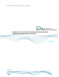 Submission to the Australian Law Reform Commission National Classification Scheme Review Issues Paper