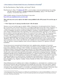 A Meta-Analysis of Primate Hand Preferences, Particularly for Reaching