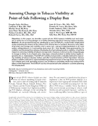 Assessing Change in Tobacco Visibility at Point-Of-Sale Following a Display Ban