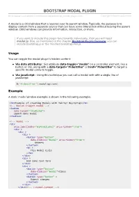 Bootstrap Modal Plugin