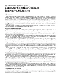 Computer Scientists Optimize Innovative Ad Auction