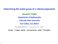 Determining the Galois Group of a Rational Polynomial