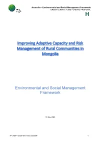 Improving Adaptive Capacity and Risk Management of Rural Communities in Mongolia