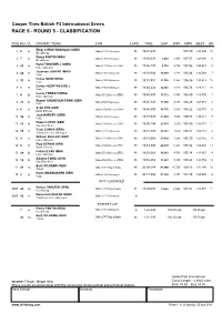 Race 5 - Round 5 - Classification