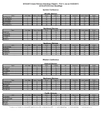 2012-2013 Game Release Standings Reports - Part 1, Run on 04/23/2013 2012-2013 Division Standings