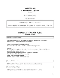2021 Conference Downloadable Program