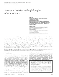 A Neuron Doctrine in the Philosophy of Neuroscience