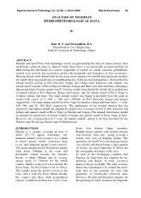 Analysis of Nigerian Hydrometeorological Data