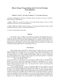 Binary Integer Programming and Its Use for Envelope Determination