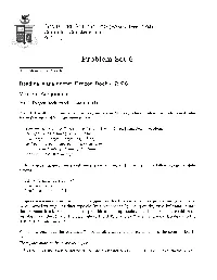 Ce 322 (0246Er ©Erc D00HP Compiler Construction Prof. Levy Problem Set 6 Due Monday 08 March Reading Assignm