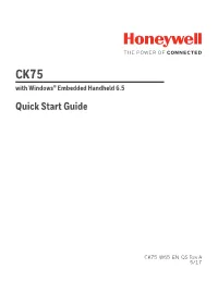 Quick Start Guide for Windows Embedded Handheld 6.5 Mobile