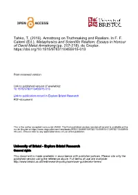 Armstrong on Truthmaking and Realism. in FF Calemi