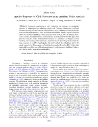 Impulse Response of Civil Structures from Ambient Noise Analysis by German A