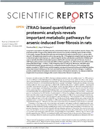 Itraq-Based Quantitative Proteomic Analysis Reveals Important
