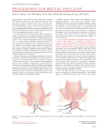 Procedures for Rectal Prolapse